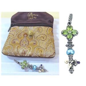 Barbara Bixby Pendant Enhancer Sterling 18k Gold Peridot Amethyst Pearl Key